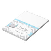 Blue & Grey Elephant Baby Dusche | Candy Toppers Notizblock (Rotiert)