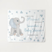 Blue Grey Elephant Boy Baby Duschvorhang Zeichen Wandteppich (Vorderseite (Horizontal))
