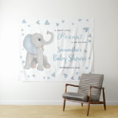 Blue Grey Elephant Boy Baby Duschvorhang Zeichen Wandteppich (Beispiel (Horizontal))