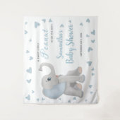 Blue Grey Elephant Boy Baby Duschvorhang Zeichen Wandteppich (Vorderseite)