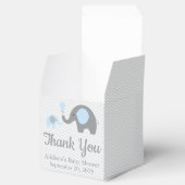Blue Grey Elephant Themed Baby Dusche Gefälligkeit Geschenkschachtel (Geöffnet)