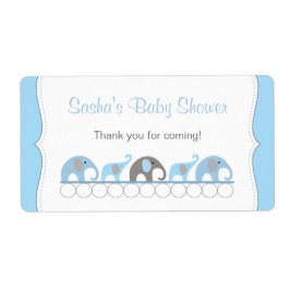 Blue & Grey Elephants Babydusche Wasserflasche