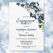 Blue Grey Floral Engagement Party