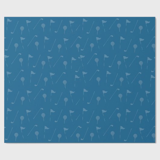 Blue Grey Golf Ball Pattern Wrapping Paper Geschenkpapier (Flach)