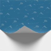 Blue Grey Golf Ball Pattern Wrapping Paper Geschenkpapier (Ecke)