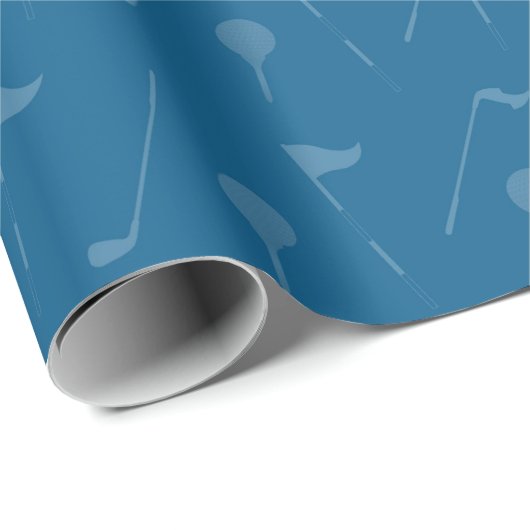 Blue Grey Golf Ball Pattern Wrapping Paper Geschenkpapier (Rolleneckpunkt)