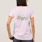Blue Grey Green Brown Abstrakt Floral Tunic T-Shirt (Rückseite)