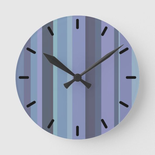 Blue-grey horizontal stripes runde wanduhr (Vorderseite)