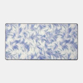 Blue Grey Leaf Pop Art Pattern Desk Mat Pad Schreibtischunterlage (Vorderseite)