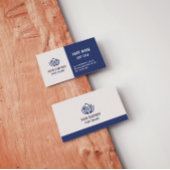 Blue Grey Minimalist Modern Company Logo Visitenkarte