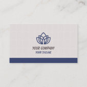 Blue Grey Minimalist Modern Company Logo Visitenkarte (Rückseite)