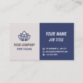 Blue Grey Minimalist Modern Company Logo Visitenkarte (Vorderseite)