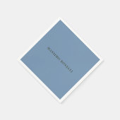 Blue Grey Minimalist Plain Legible Modern Serviette (Ecke)