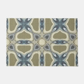 Blue Grey Mustard Ochre Green Orient Tribal Art Fußmatte (Vorderseite)