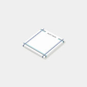 Blue & Grey Overlapping Stripes Add Name Post-it Klebezettel (angewinkelt)