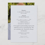 Blue Grey Photo Celebration of Life Einladung (Vorne/Hinten)