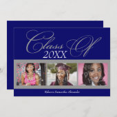 Blue/Grey Swirl 3 Foto Abschluss Ankündigung (Vorne/Hinten)