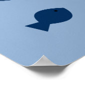 Blue Grey Whale Kinderzimmer Kunstdrucken Poster (Ecke)