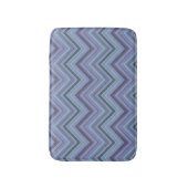 Blue-Grey Zigzag Stripes Badematte (Vorderseite Vertikal)