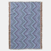 Blue-Grey Zigzag Stripes Decke (Vorderseite Vertikal)