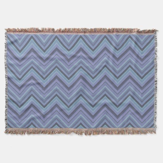Blue-Grey Zigzag Stripes Decke (Vorderseite)