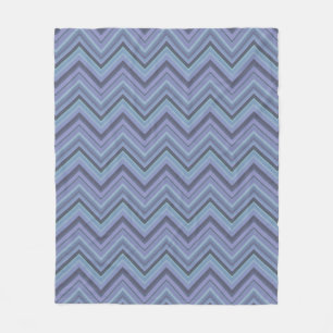 Blue-Grey Zigzag Stripes Fleecedecke