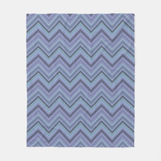 Blue-Grey Zigzag Stripes Fleecedecke (Vorderseite)