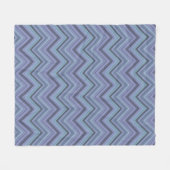 Blue-Grey Zigzag Stripes Fleecedecke (Vorderseite (Horizontal))