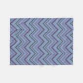 Blue-Grey Zigzag Stripes Fleecedecke (Vorderseite (Horizontal))