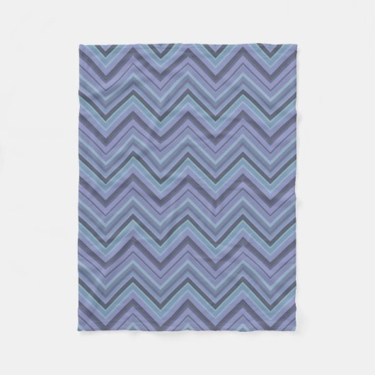 Blue-Grey Zigzag Stripes Fleecedecke (Vorderseite)