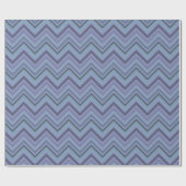 Blue-Grey Zigzag Stripes Geschenkpapier (Flach)