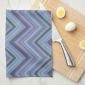 Blue-Grey Zigzag Stripes Handtuch (Viertel Falte)