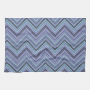 Blue-Grey Zigzag Stripes Handtuch