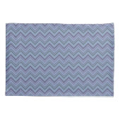 Blue-Grey Zigzag Stripes Kissenbezug (Rückseite)
