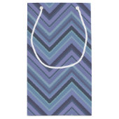 Blue-Grey Zigzag Stripes Kleine Geschenktüte (Rückseite)