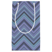Blue-Grey Zigzag Stripes Kleine Geschenktüte (Vorderseite)