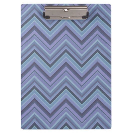 Blue-Grey Zigzag Stripes Klemmbrett (Vorderseite)