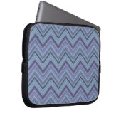 Blue-Grey Zigzag Stripes Laptopschutzhülle (Vorne Rechts)