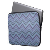Blue-Grey Zigzag Stripes Laptopschutzhülle (Vorderseite Links)