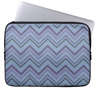 Blue-Grey Zigzag Stripes Laptopschutzhülle