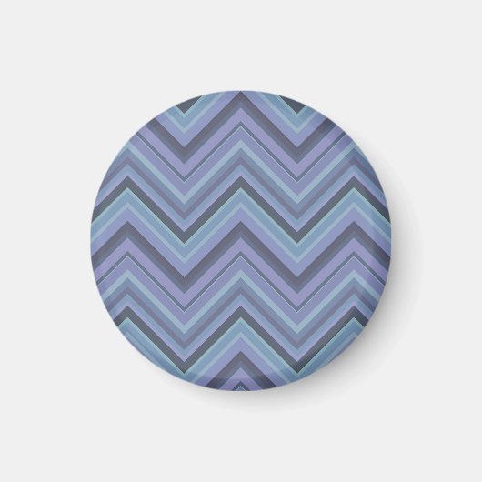 Blue-Grey Zigzag Stripes Magnet (Vorne)