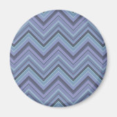 Blue-Grey Zigzag Stripes Magnet (Vorne)