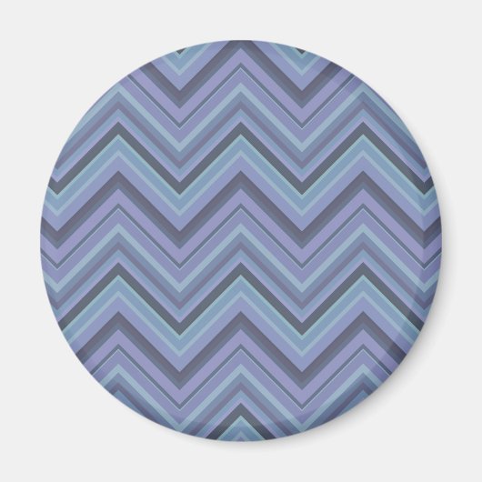 Blue-Grey Zigzag Stripes Magnet (Vorne)