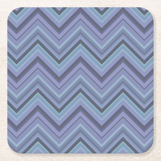 Blue-Grey Zigzag Stripes Rechteckiger Pappuntersetzer (Vorderseite)