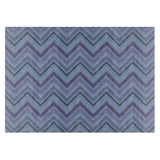 Blue-Grey Zigzag Stripes Schneidebrett (Vorderseite)