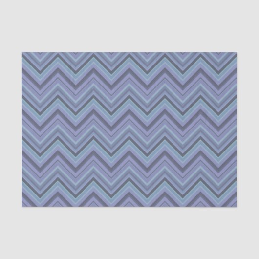 Blue-Grey Zigzag Stripes Seidenpapier (Vorderseite)