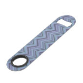 Blue-Grey Zigzag Stripes Speedflaschenöffner (Vorderseite Schrägansicht)