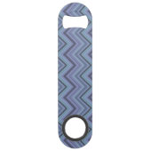 Blue-Grey Zigzag Stripes Speedflaschenöffner (Rückseite)