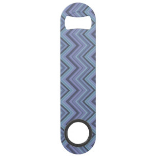 Blue-Grey Zigzag Stripes Speedflaschenöffner