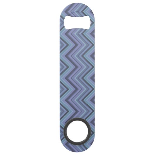 Blue-Grey Zigzag Stripes Speedflaschenöffner (Vorderseite)